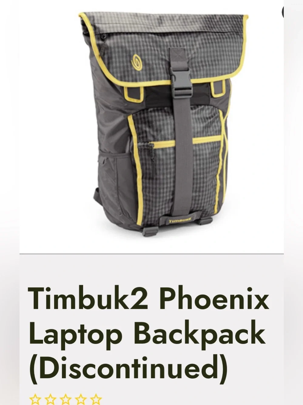 Timbuk2 Phoenix Laptop Backpack Gray Yellow